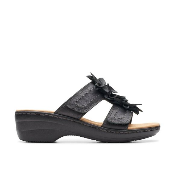 Clarks Merliah Raelyn Black Leather Sandals - Picture 2 of 7